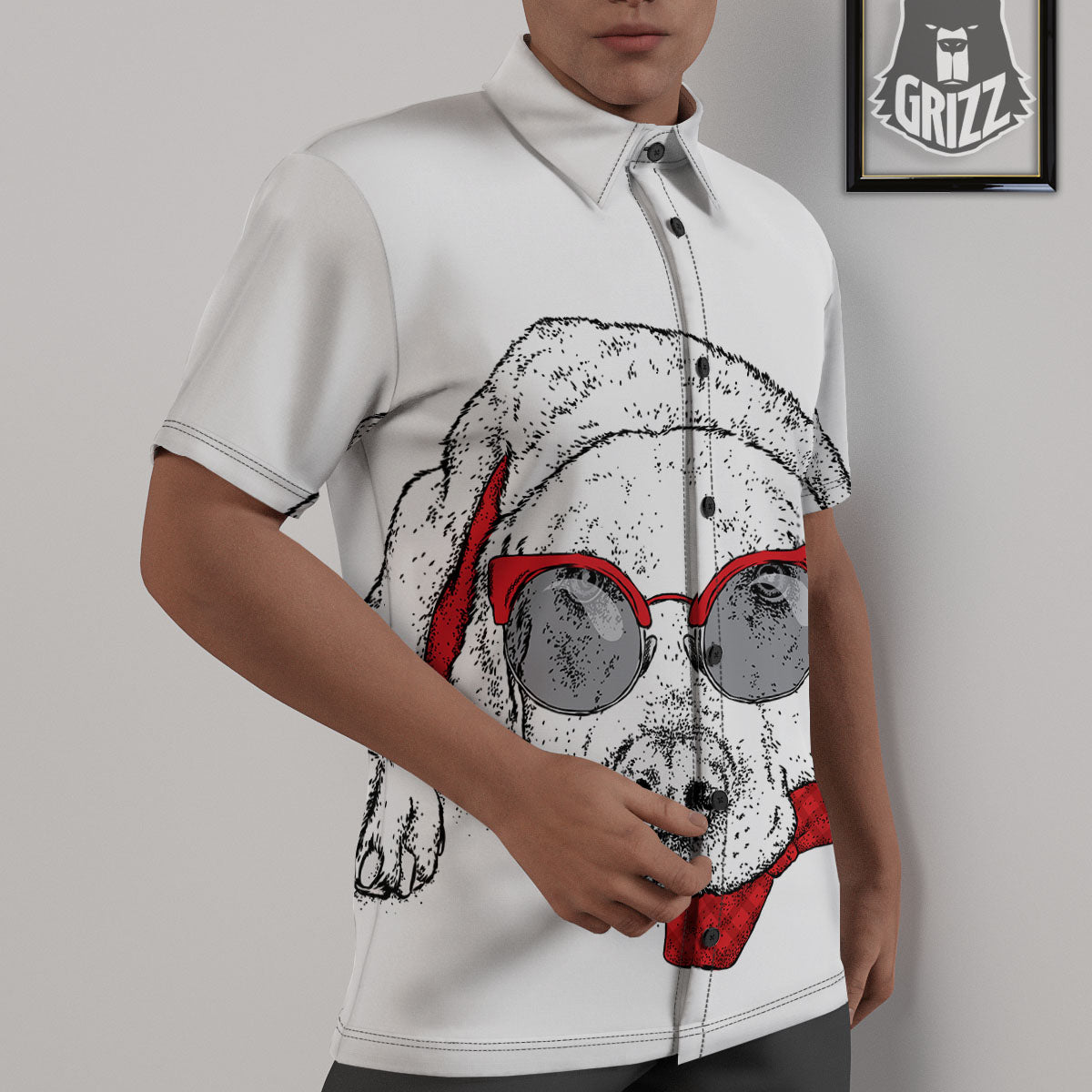 Labrador Retriever Hipster Print Untucked Shirts-grizzshop