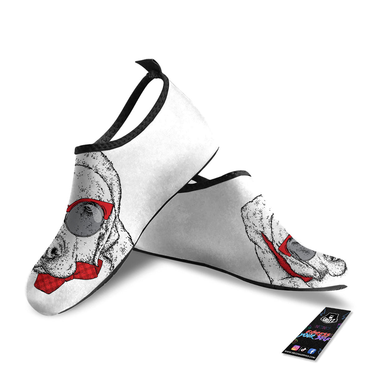 Labrador Retriever Hipster Print Water Shoes-grizzshop