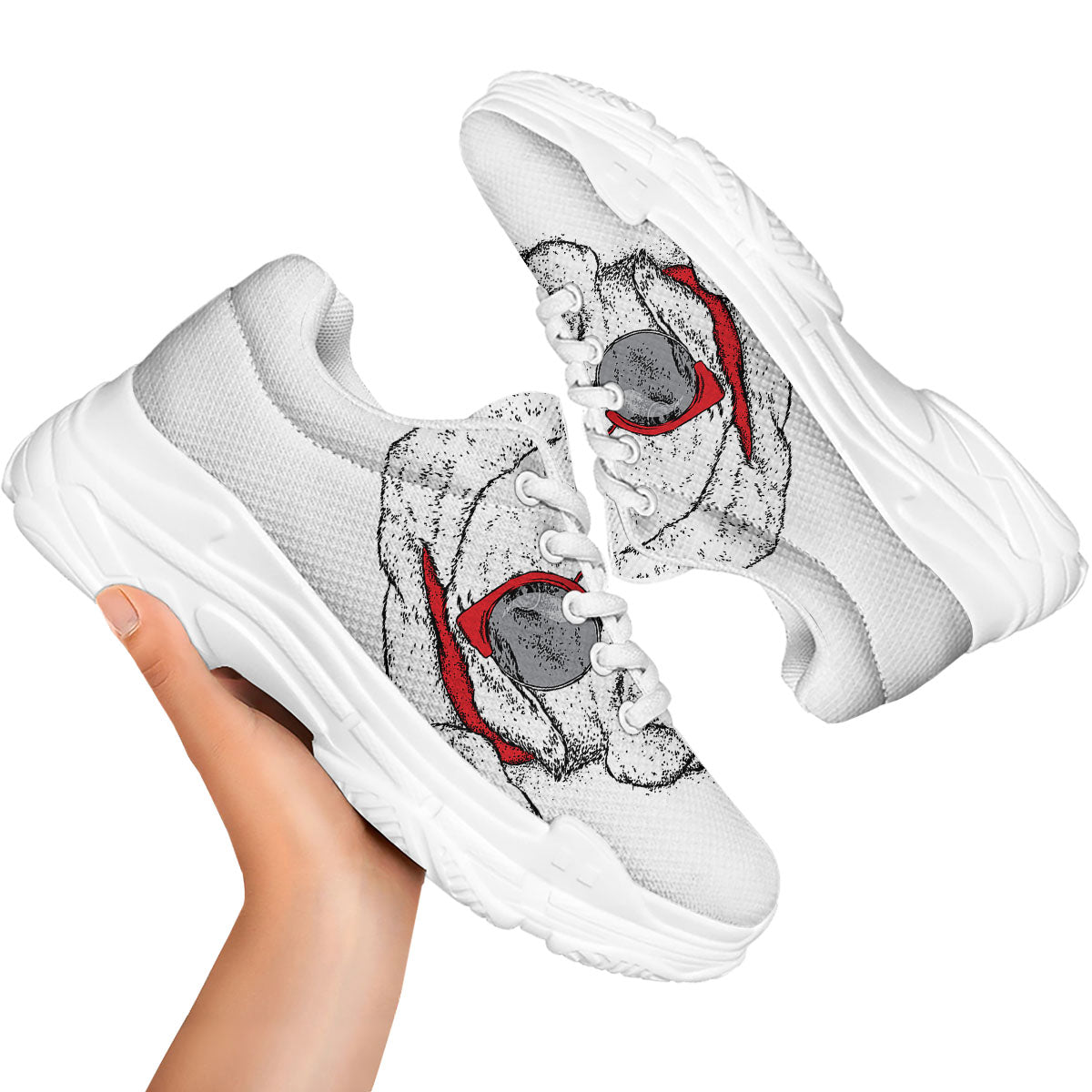 Labrador Retriever Hipster Print White Chunky Shoes-grizzshop