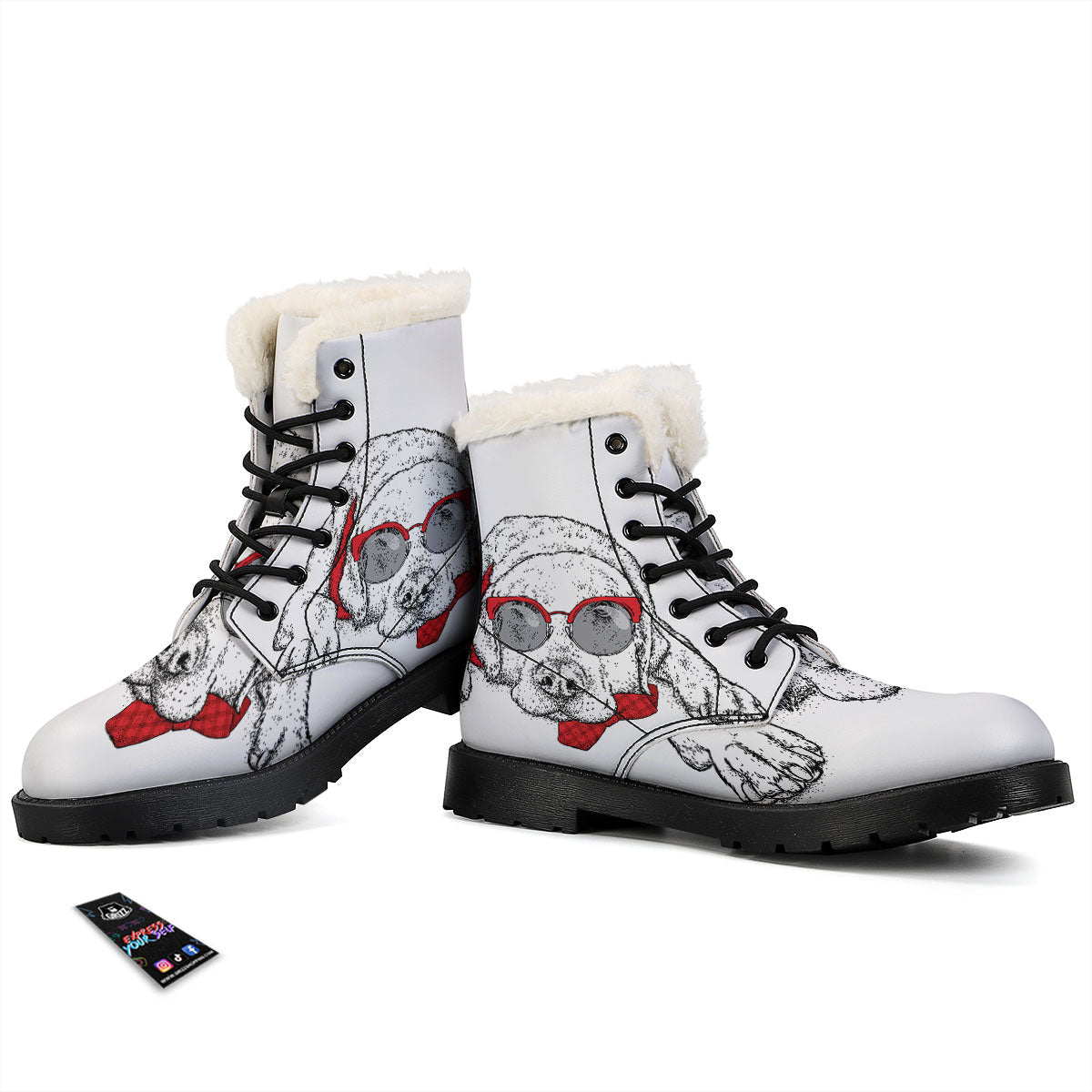 Labrador Retriever Hipster Print Winter Boots-grizzshop