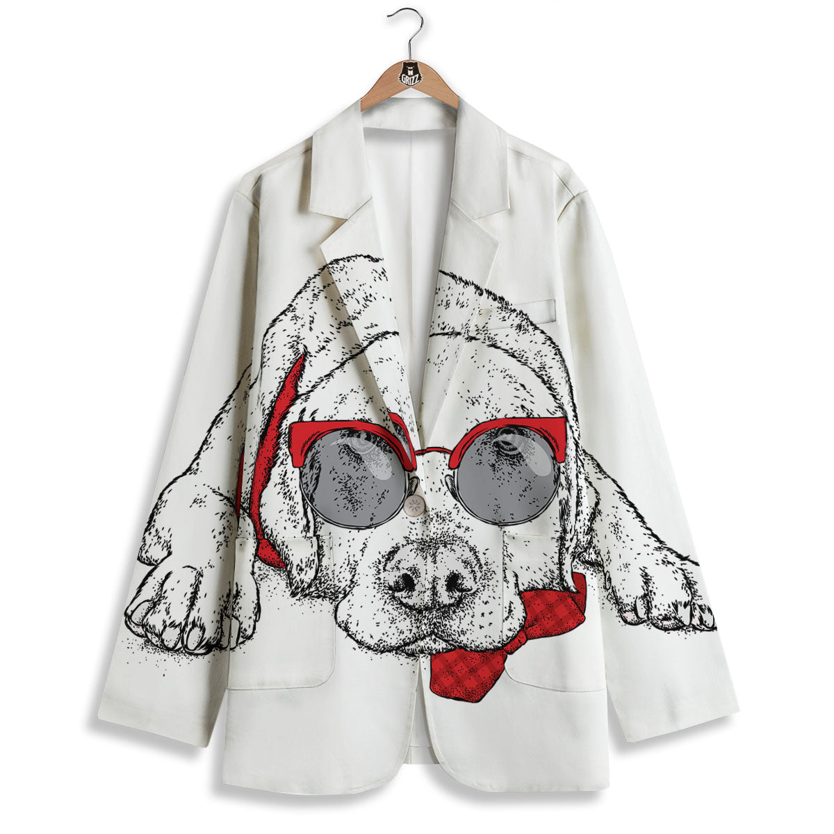 Labrador Retriever Hipster Print Women's Blazer-grizzshop