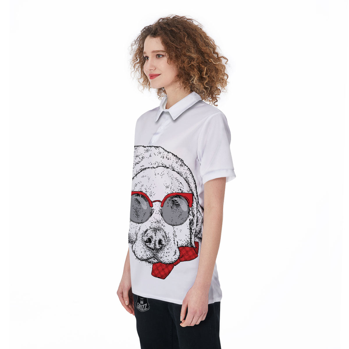 Labrador Retriever Hipster Print Women's Golf Shirts-grizzshop