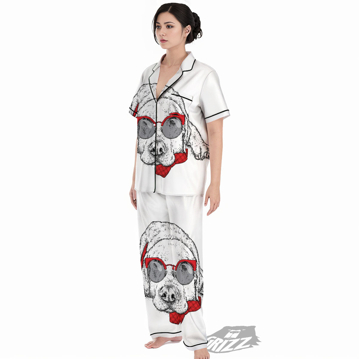 Labrador Retriever Hipster Print Women's Pajamas Set-grizzshop