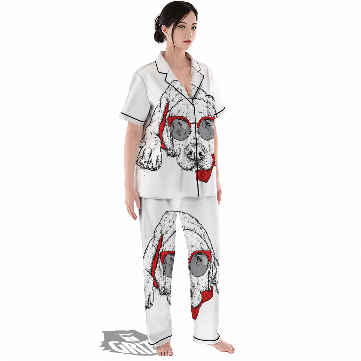 Labrador Retriever Hipster Print Women's Pajamas Set-grizzshop