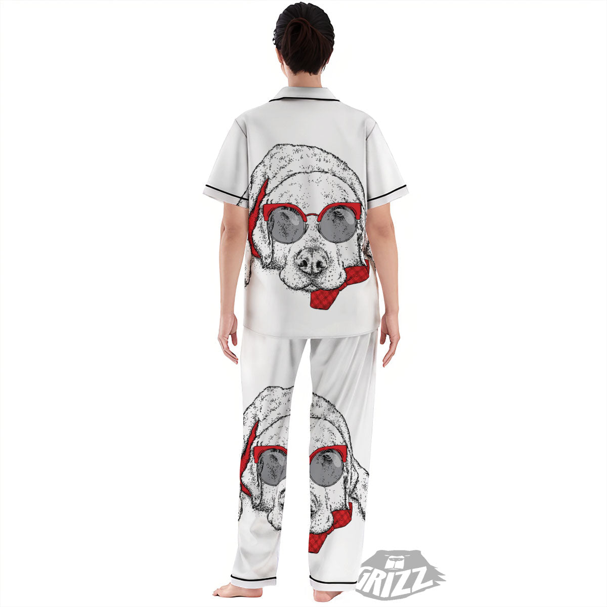 Labrador Retriever Hipster Print Women's Pajamas Set-grizzshop