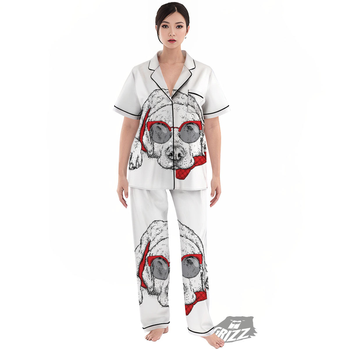 Labrador Retriever Hipster Print Women's Pajamas Set-grizzshop