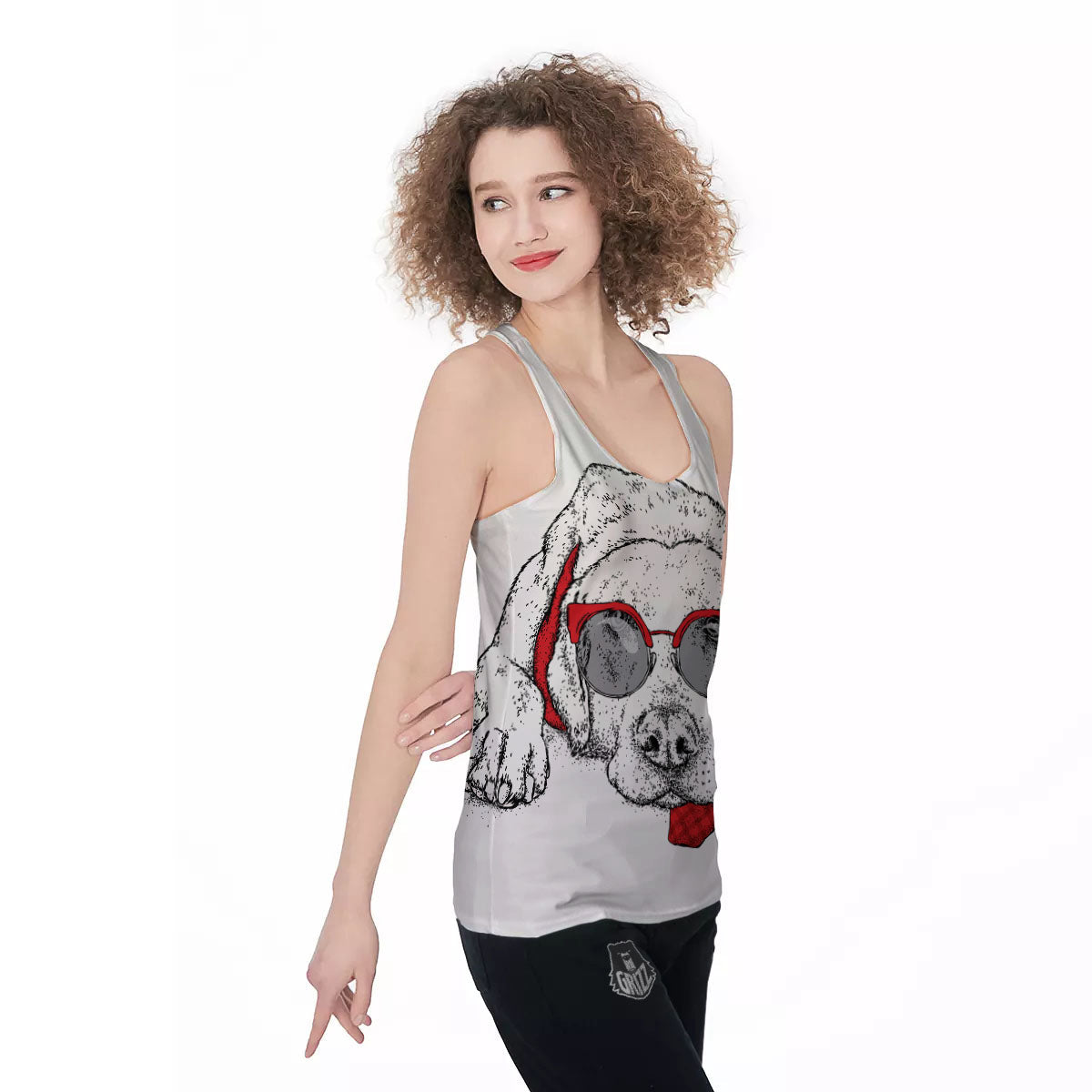 Labrador Retriever Hipster Print Women's Racerback Tank Top-grizzshop