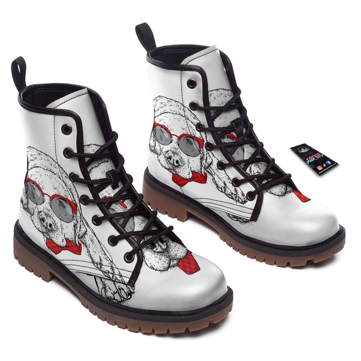 Labrador Retriever Hipster Print Work Boots-grizzshop