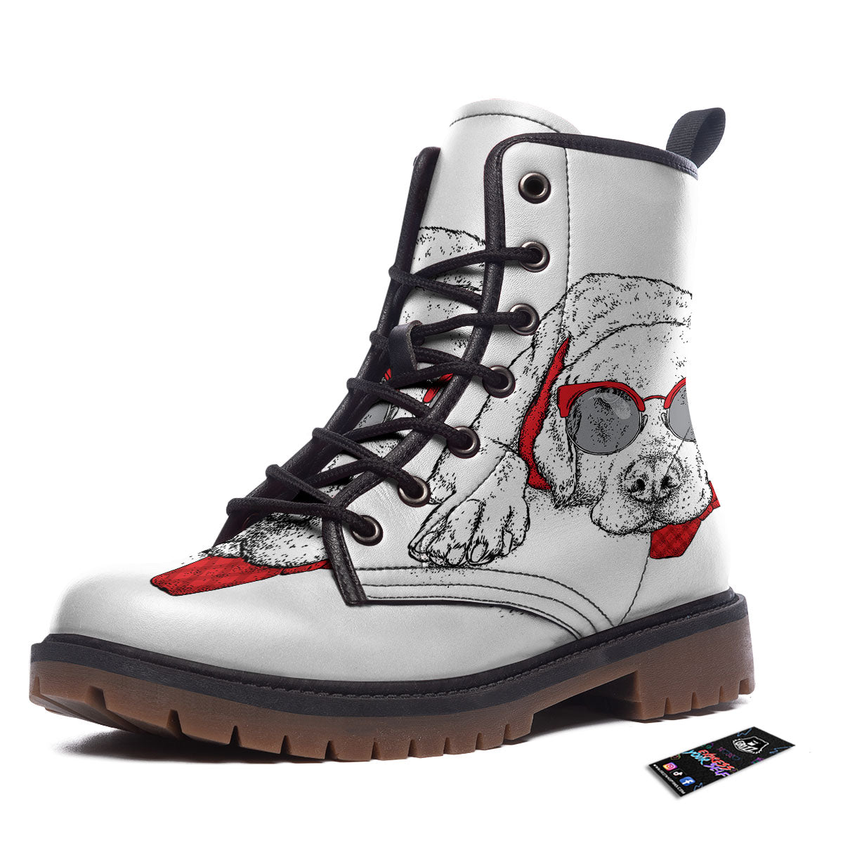 Labrador Retriever Hipster Print Work Boots-grizzshop