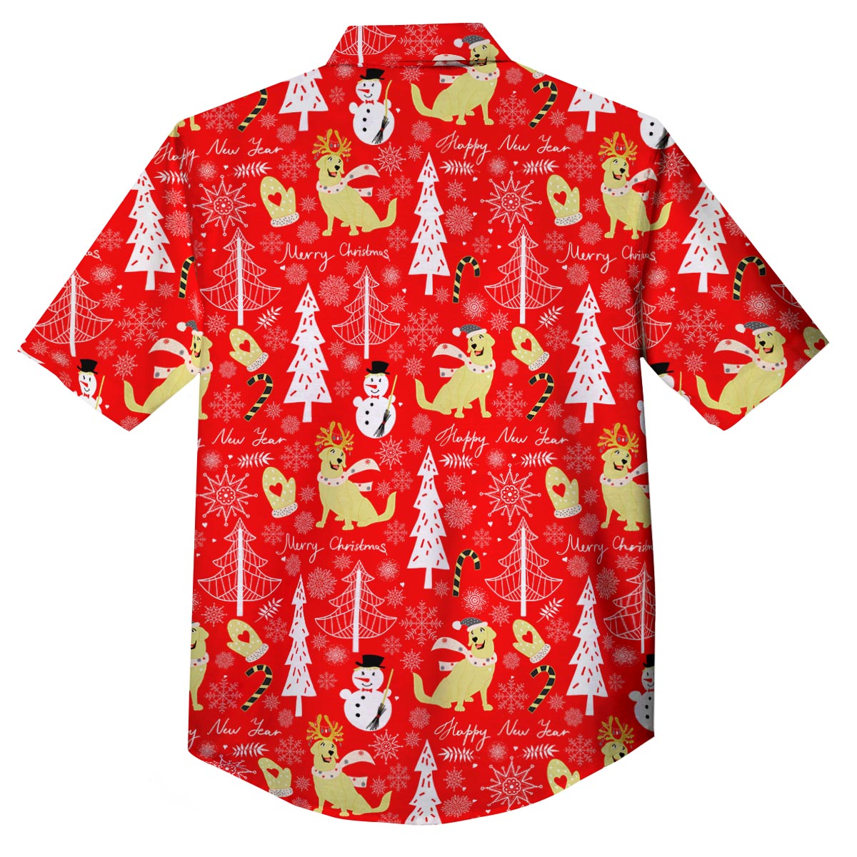 Labrador Retriever Snowman Print Pattern Button Up Shirt-grizzshop
