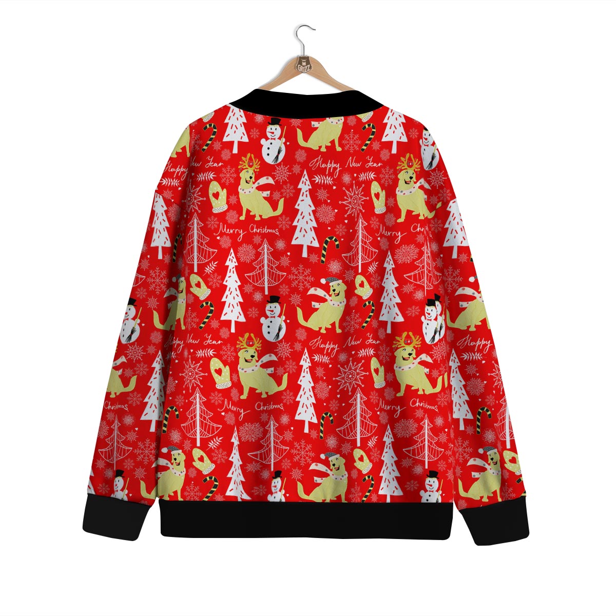 Labrador Retriever Snowman Print Pattern Cardigan-grizzshop