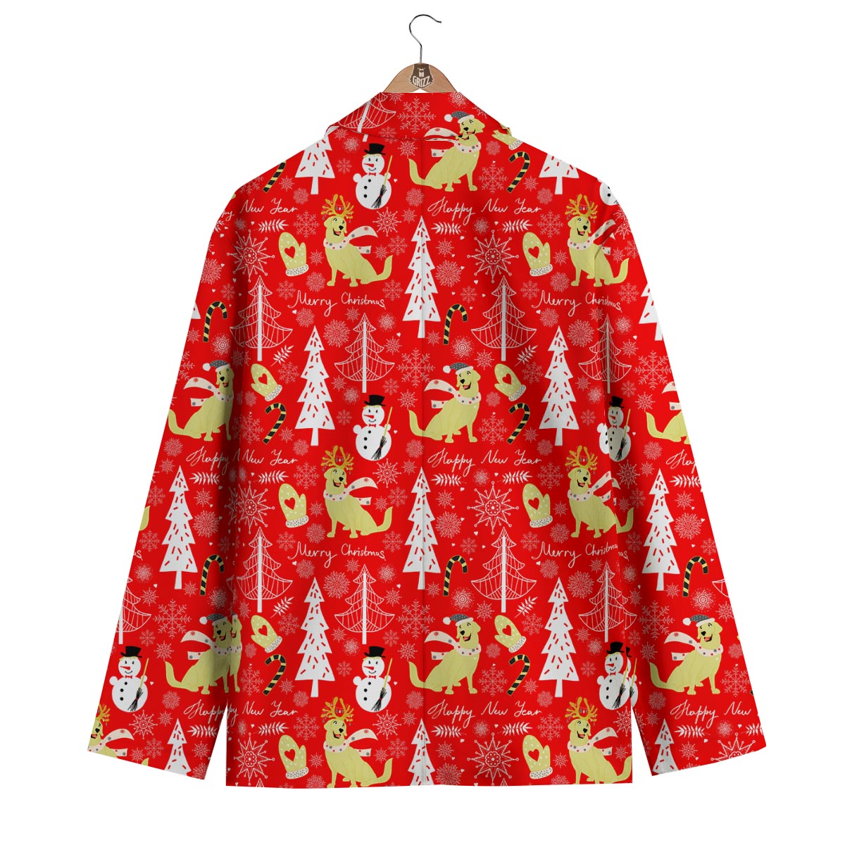 Labrador Retriever Snowman Print Pattern Men's Blazer-grizzshop