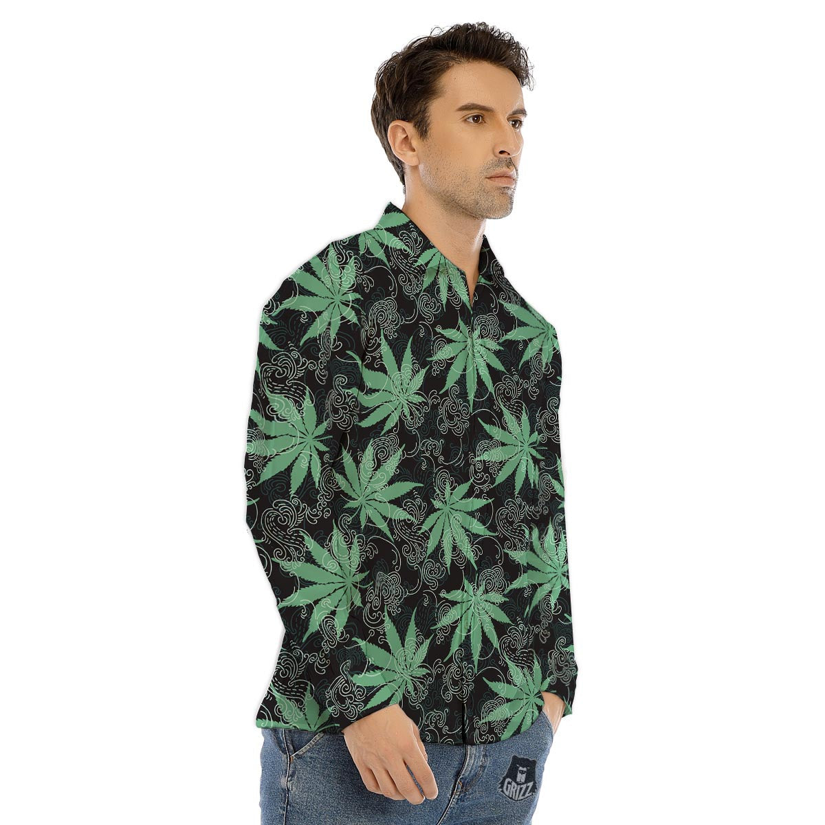 Labrador Retriever Snowman Print Pattern Men's Dress Shirts-grizzshop