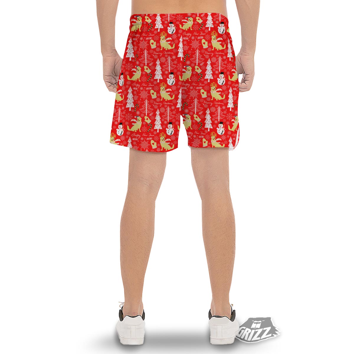 Labrador Retriever Snowman Print Pattern Men's Gym Shorts-grizzshop