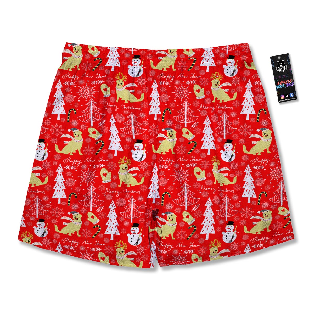 Labrador Retriever Snowman Print Pattern Men's Running Shorts-grizzshop