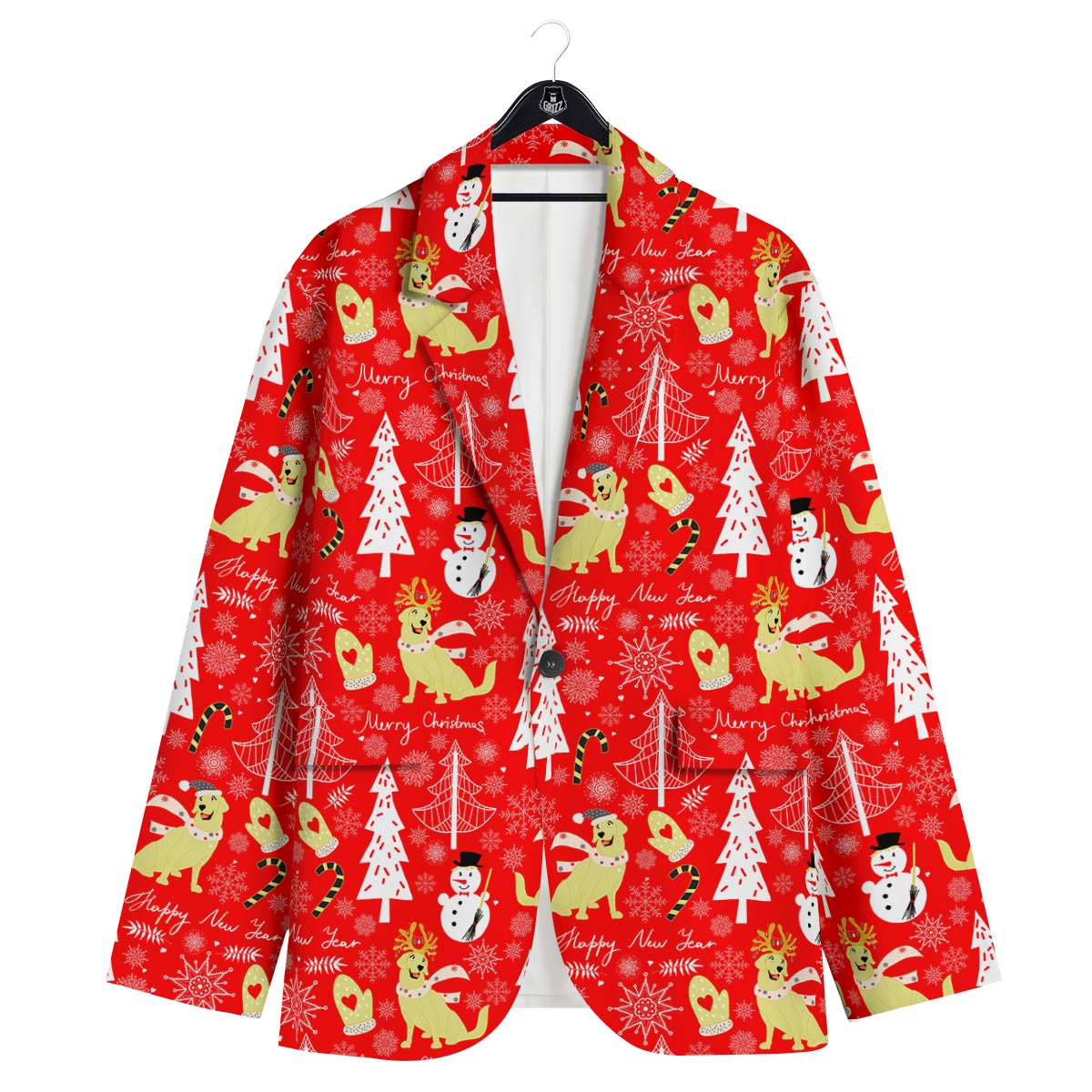Labrador Retriever Snowman Print Pattern Men's Sport Coat-grizzshop