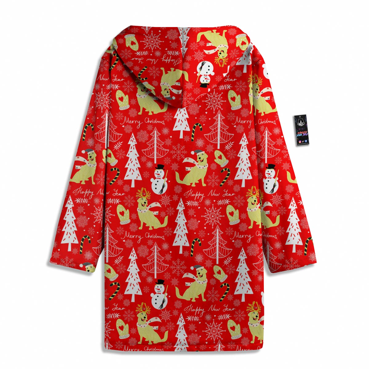 Labrador Retriever Snowman Print Pattern Men's Windbreaker Jacket-grizzshop