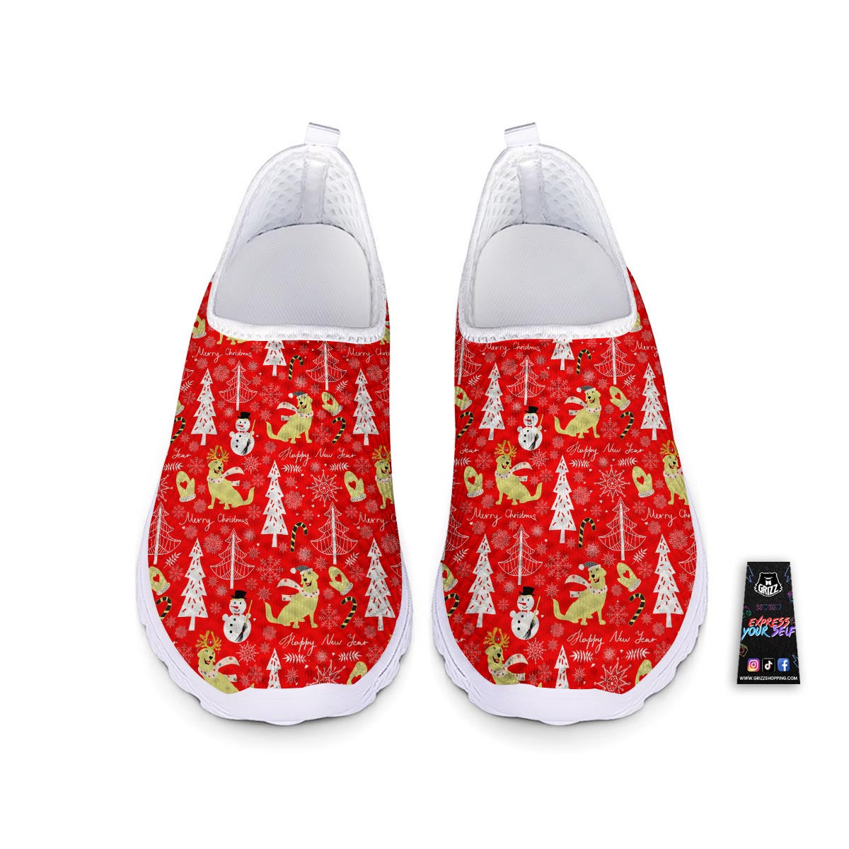 Labrador Retriever Snowman Print Pattern Nurse Shoes-grizzshop