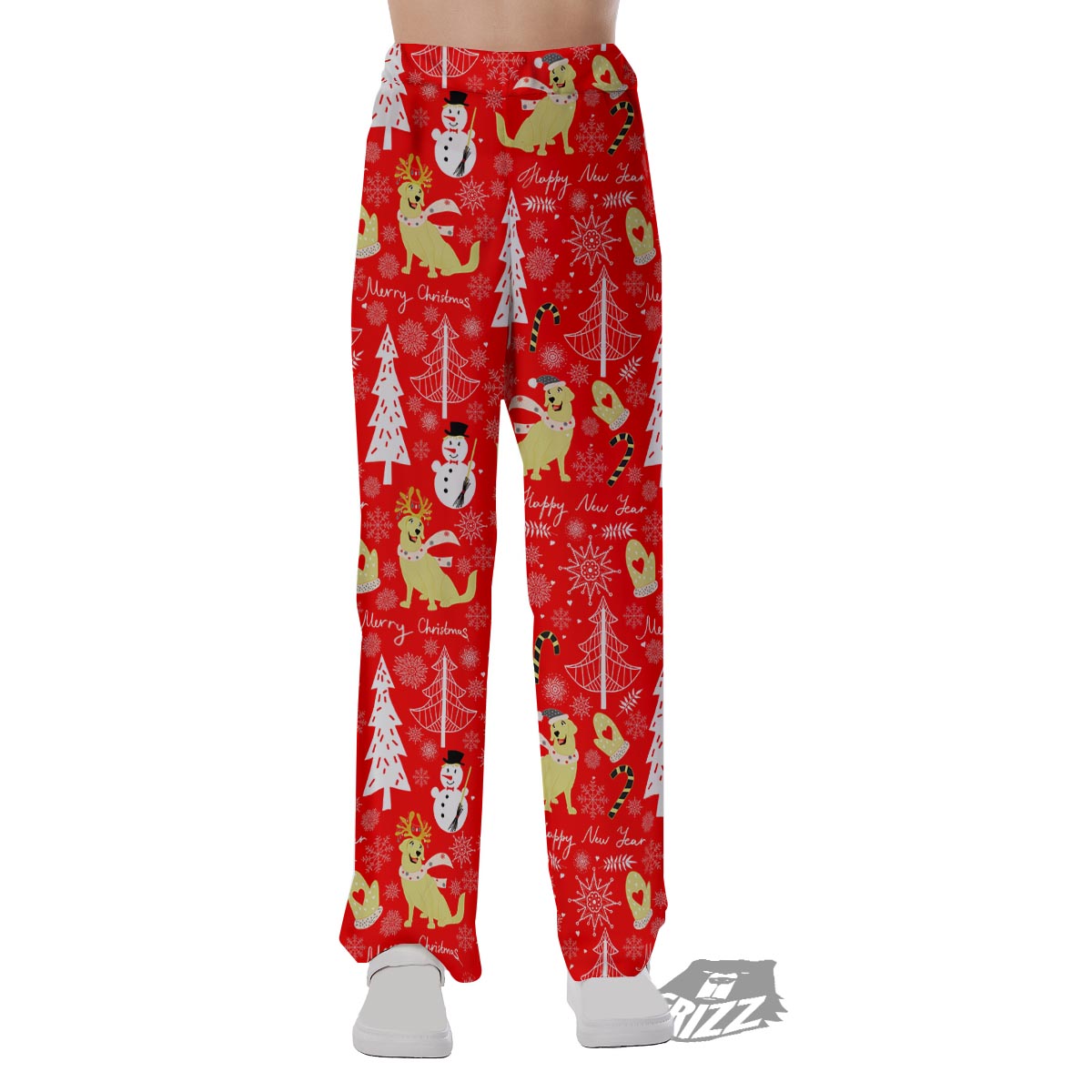 Labrador Retriever Snowman Print Pattern Pajama Pants-grizzshop
