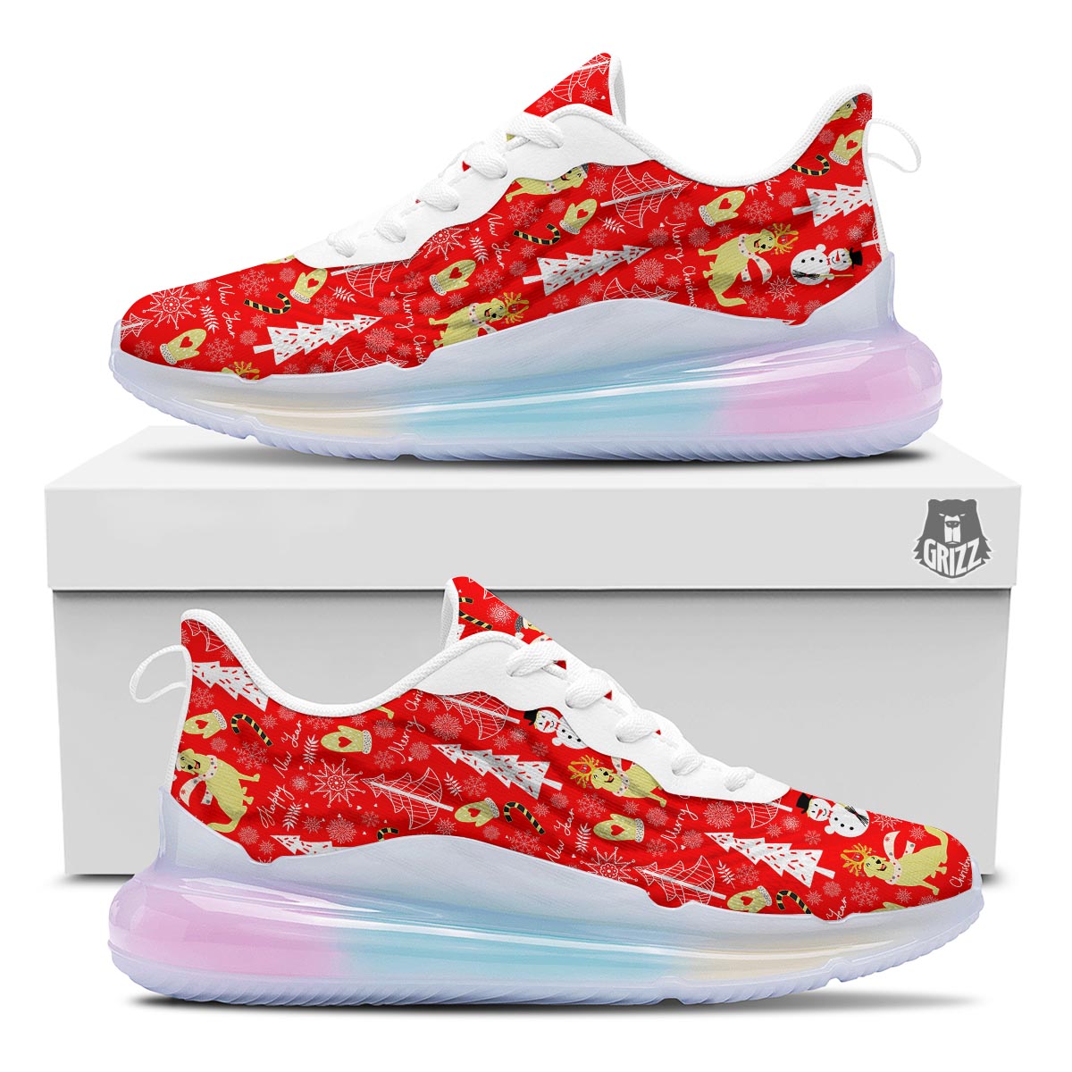Labrador Retriever Snowman Print Pattern Running Sneakers-grizzshop
