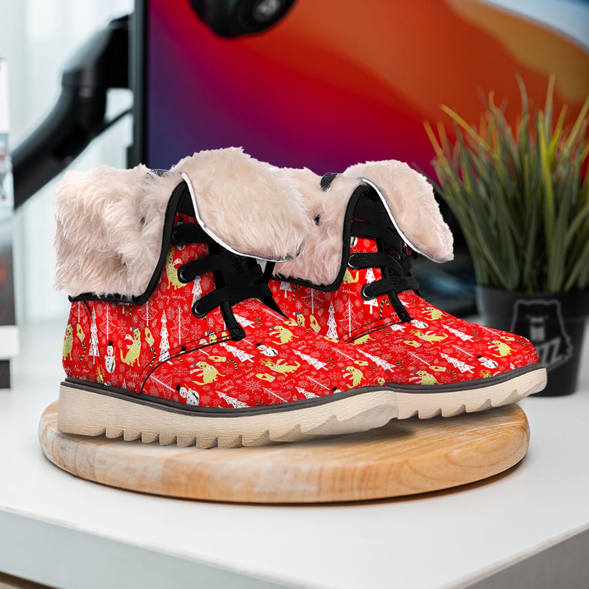 Labrador Retriever Snowman Print Pattern Snow Boots-grizzshop