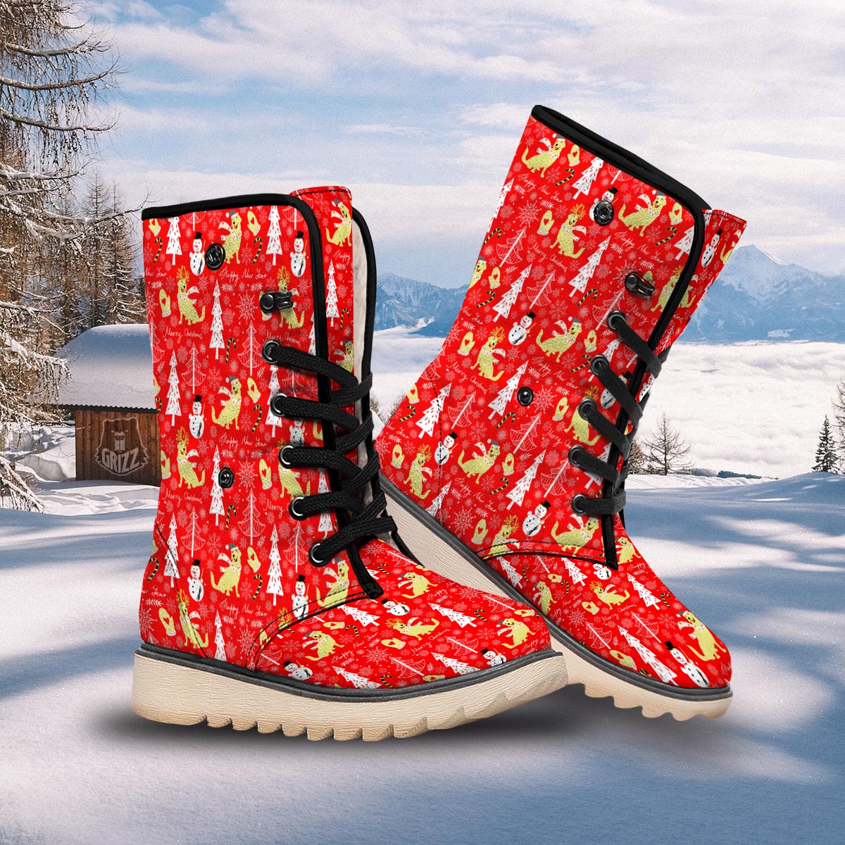 Labrador Retriever Snowman Print Pattern Snow Boots-grizzshop