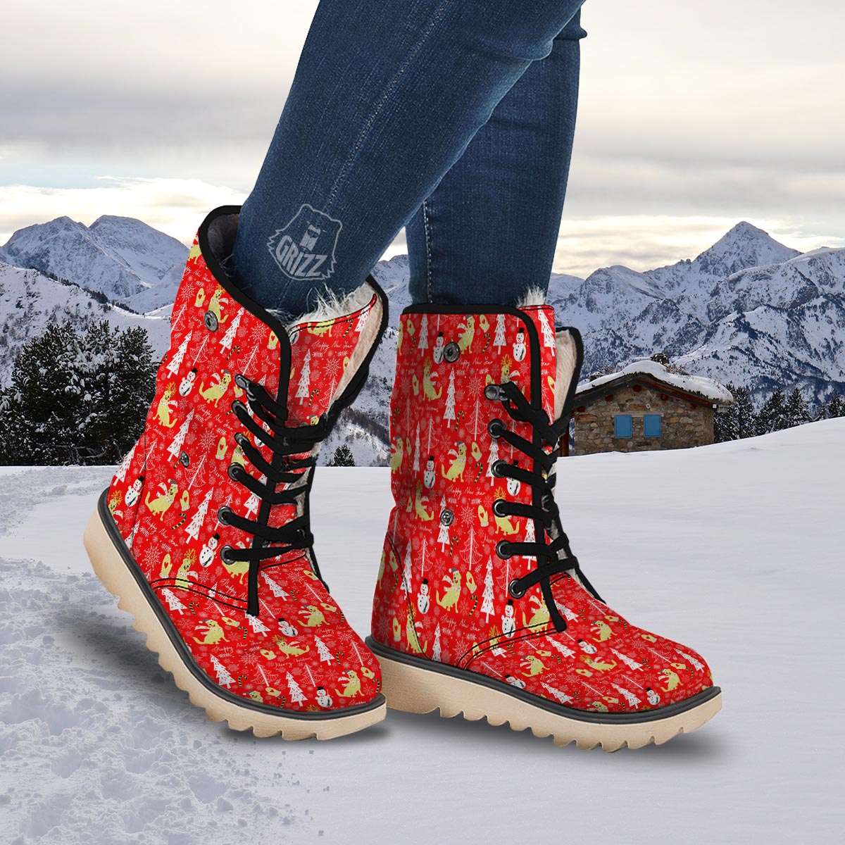 Labrador Retriever Snowman Print Pattern Snow Boots-grizzshop