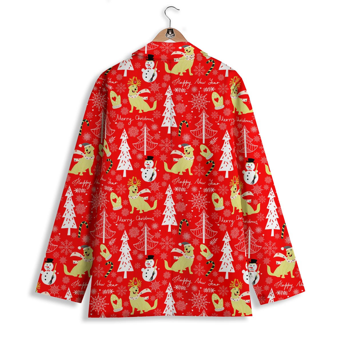 Labrador Retriever Snowman Print Pattern Women's Blazer-grizzshop