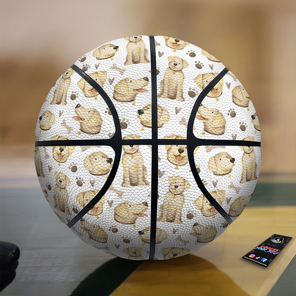 Labrador Retriever Happy Print Pattern Basketball