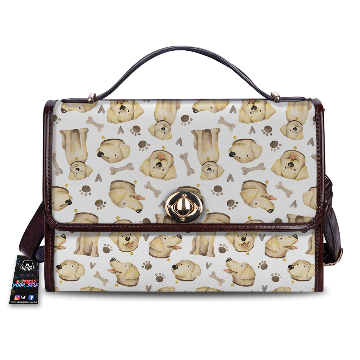 Labrador Retriever Happy Print Pattern Women's Satchel Bag