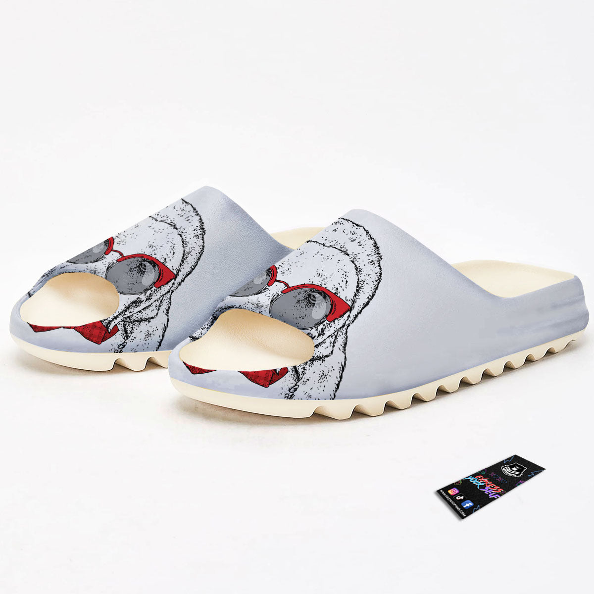 Labrador Retriever Hipster Print Sandals-grizzshop