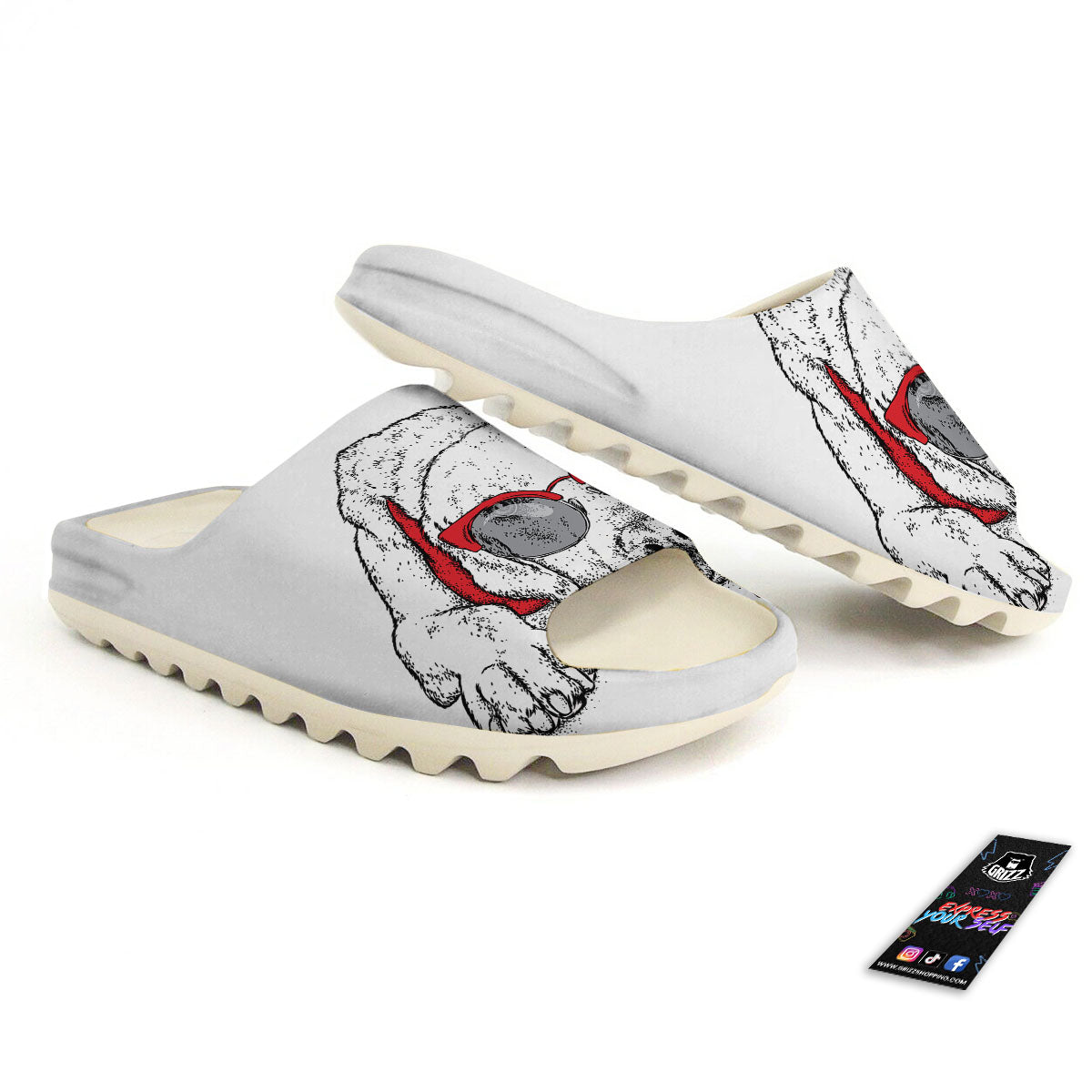 Labrador Retriever Hipster Print Sandals-grizzshop
