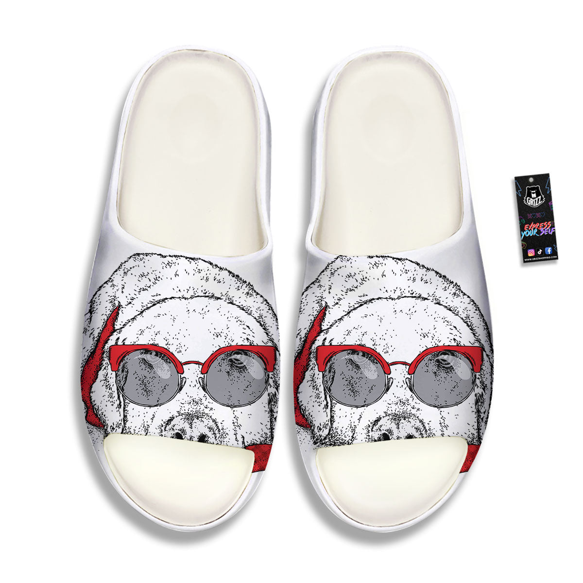 Labrador Retriever Hipster Print Sandals-grizzshop