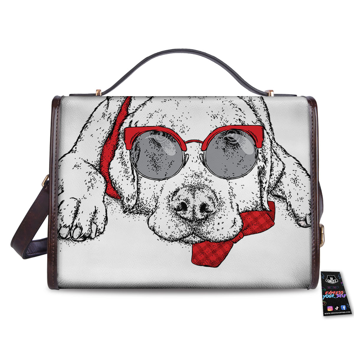 Labrador Retriever Hipster Print Women's Satchel Bag