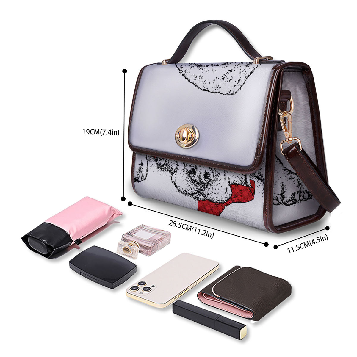 Labrador Retriever Hipster Print Women's Satchel Bag