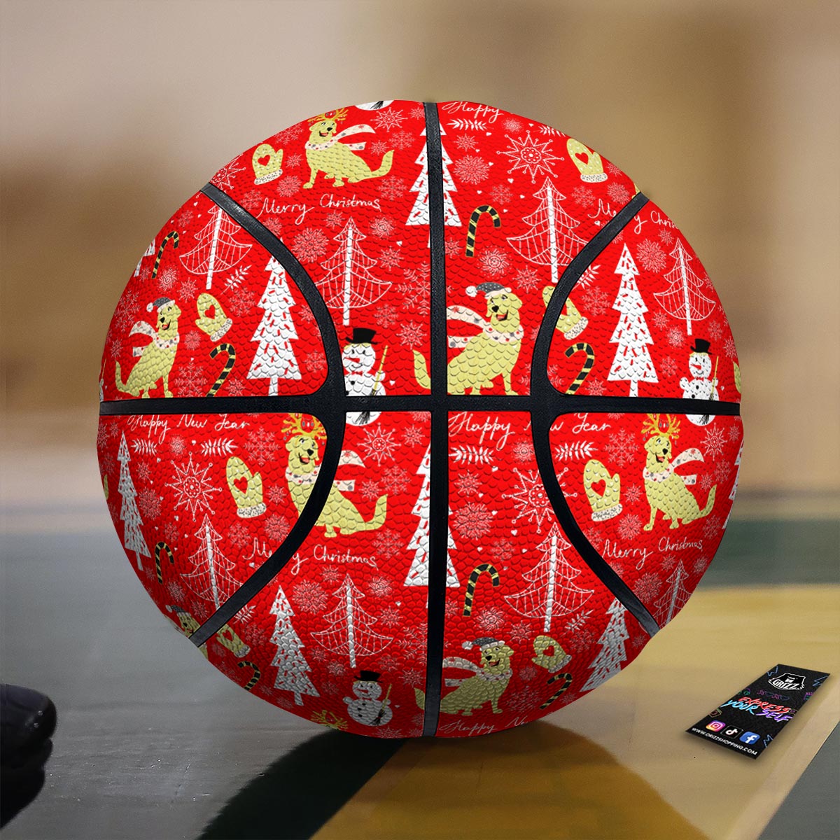 Leaves Monstera Yellow Print Pattern Basketball