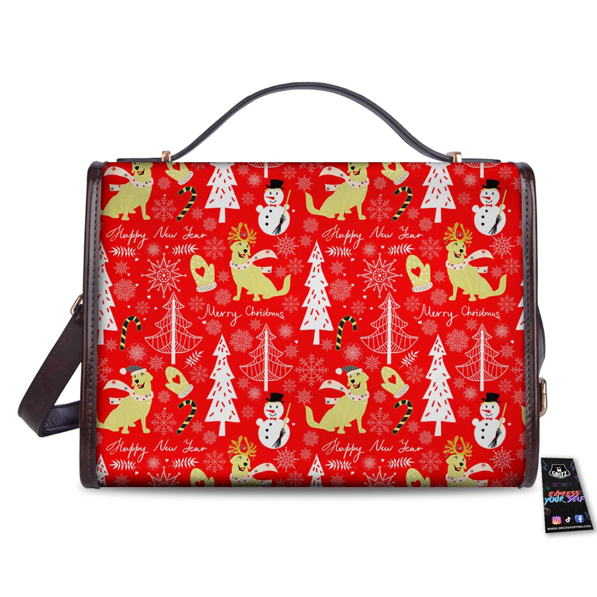 Labrador Retriever Snowman Print Pattern Women's Satchel Bag