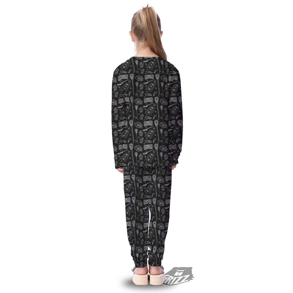 Lacrosse Doodle Print Pattern Kid's Pajamas-grizzshop