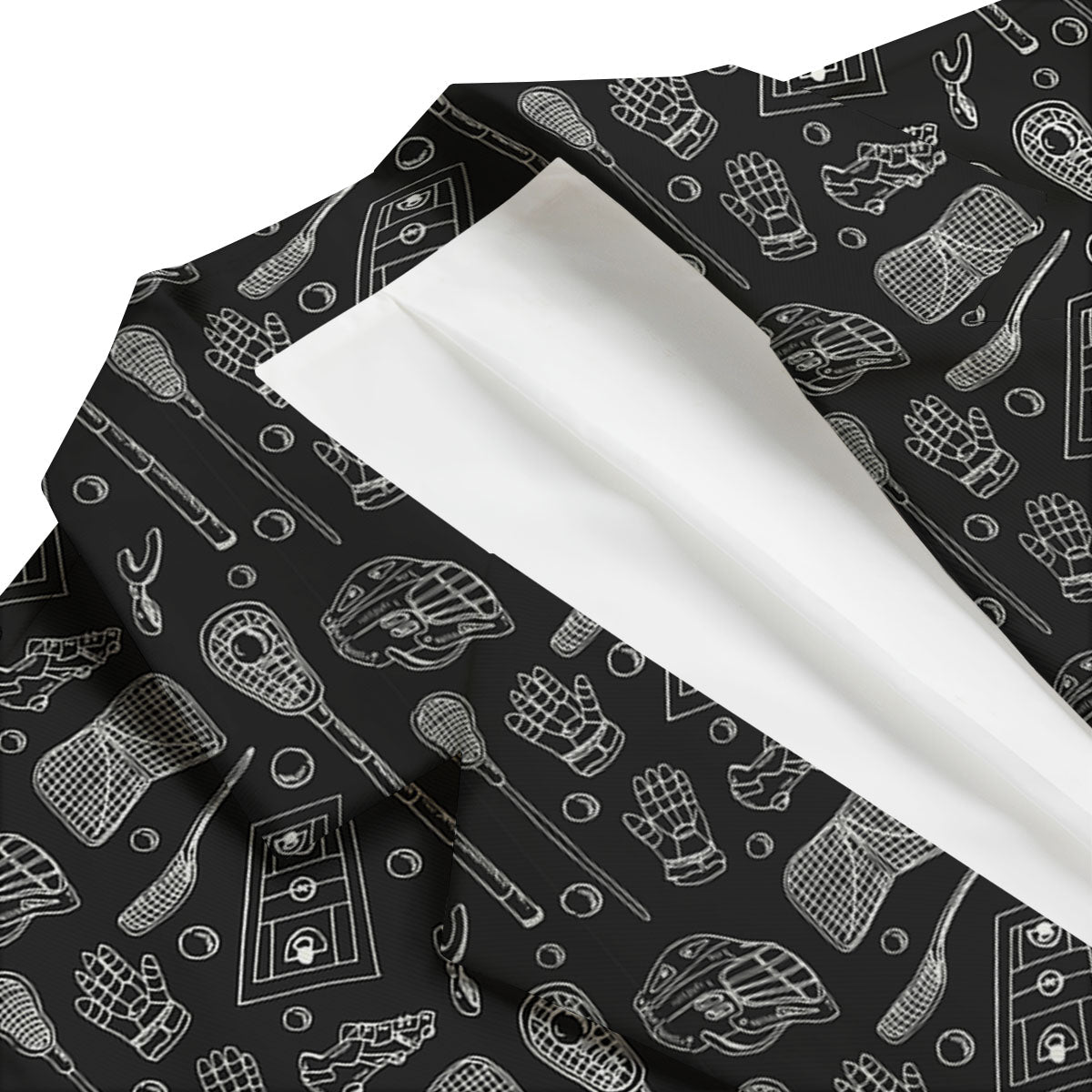 Lacrosse Doodle Print Pattern Men's Blazer-grizzshop