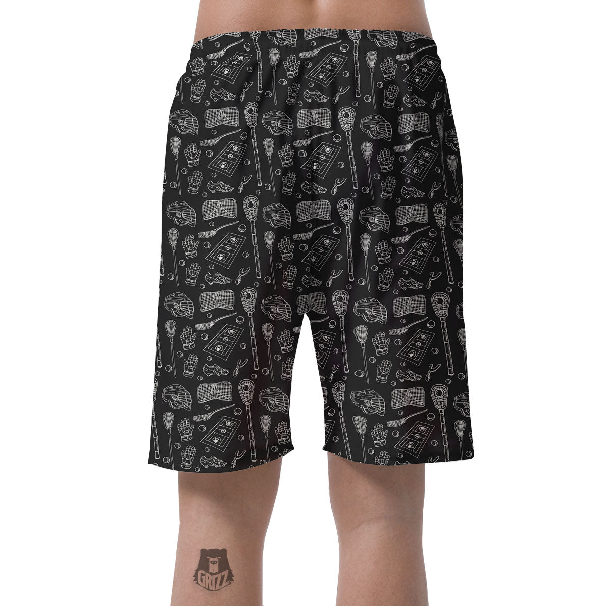 Lacrosse Doodle Print Pattern Men's Shorts-grizzshop