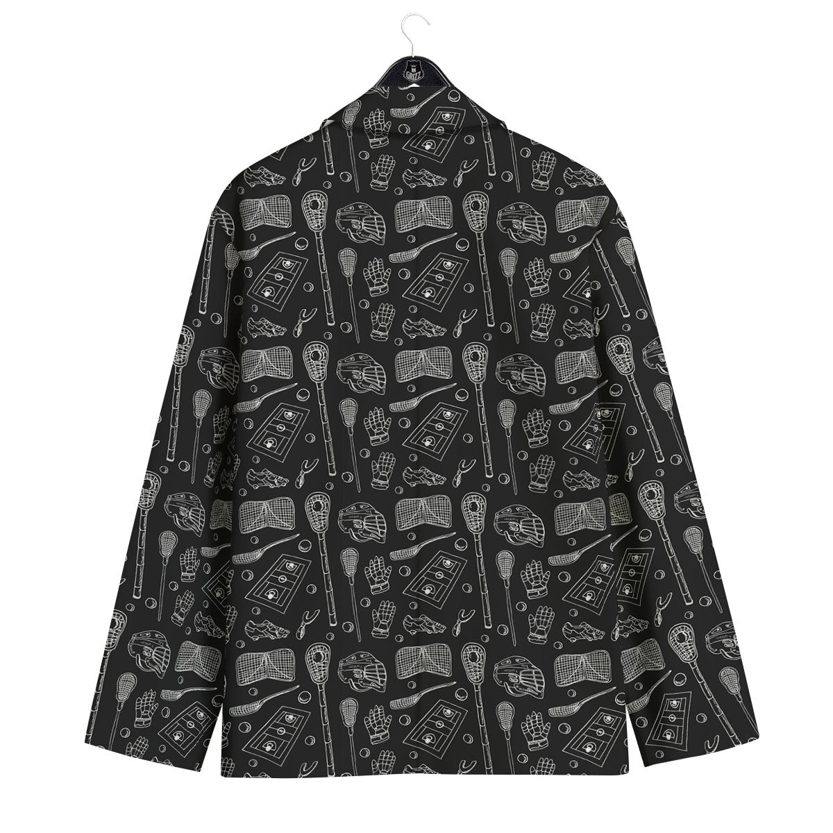 Lacrosse Doodle Print Pattern Men's Sport Coat-grizzshop