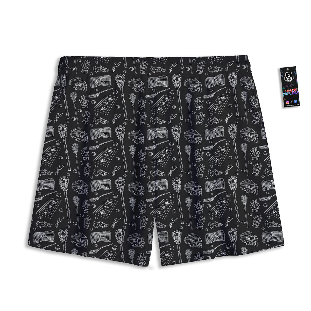 Lacrosse Doodle Print Pattern Mesh Shorts