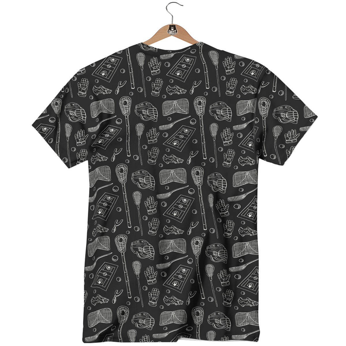 Lacrosse Doodle Print Pattern T-Shirt-grizzshop