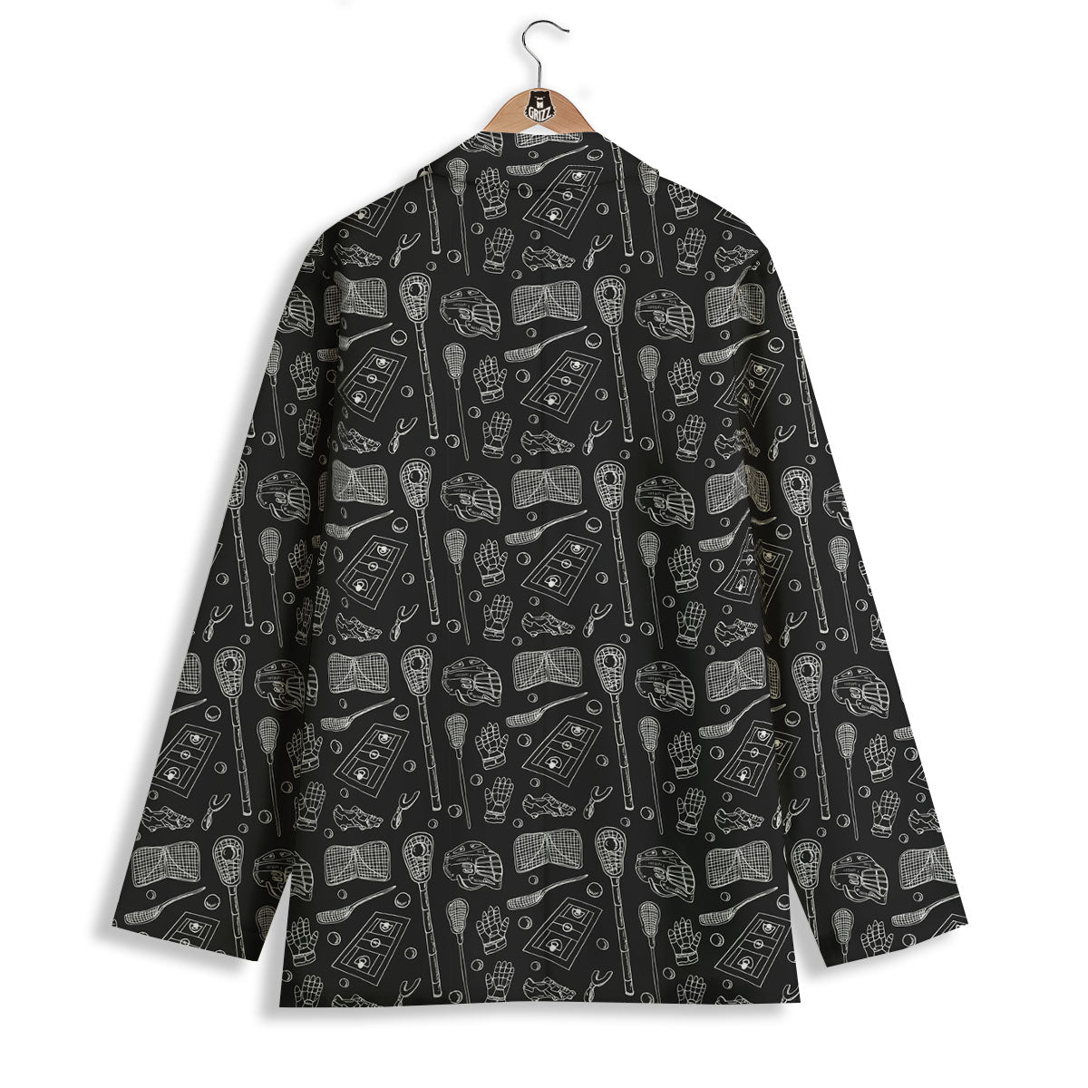 Lacrosse Doodle Print Pattern Women's Blazer-grizzshop