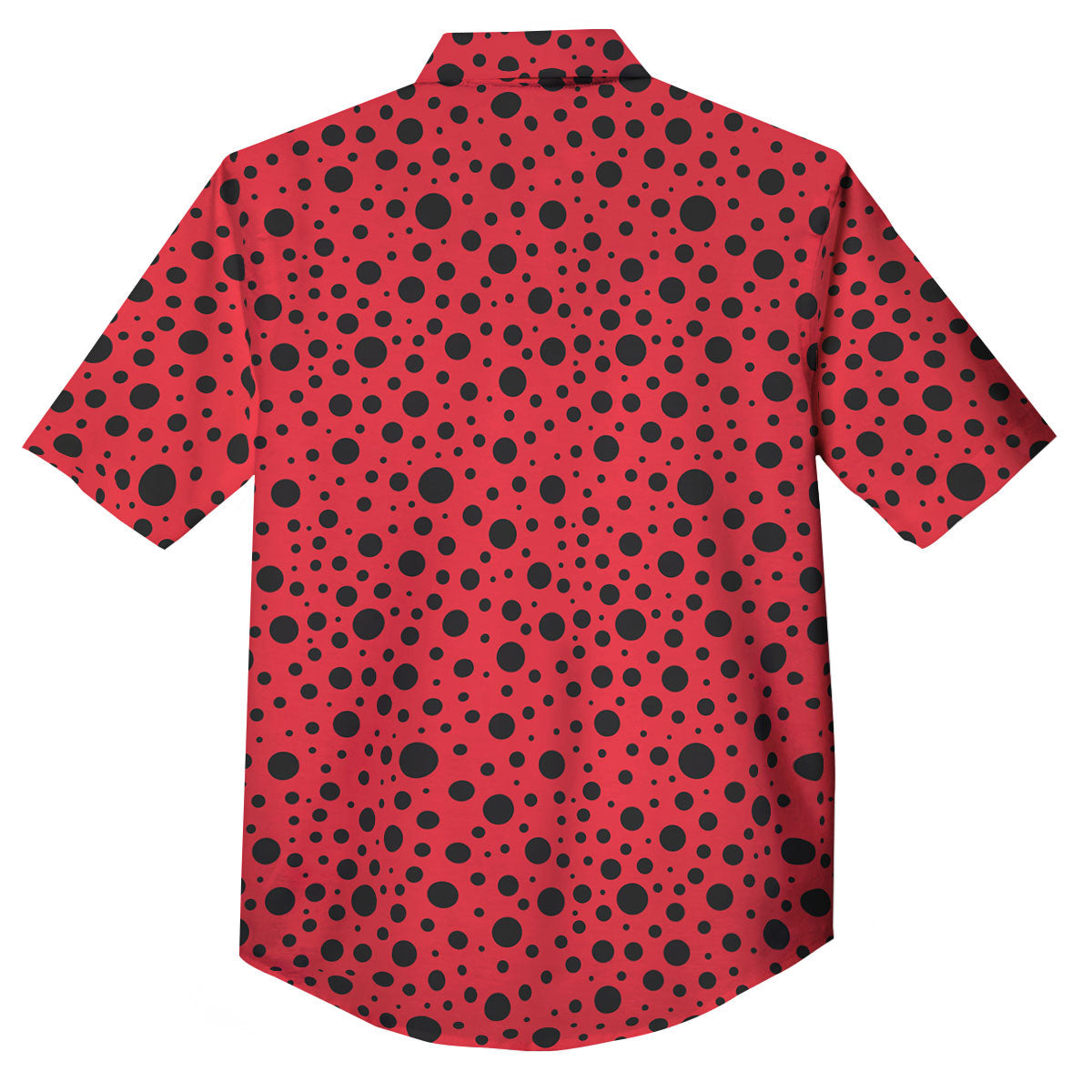 Ladybird Black Spots Print Pattern Button Up Shirt-grizzshop