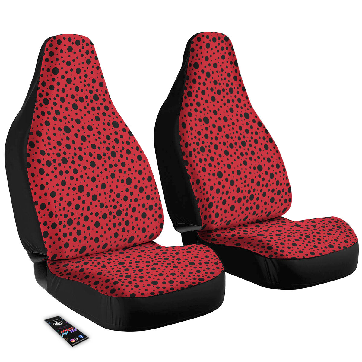 Ladybird Black Spots Print Pattern Car Seat Covers-grizzshop