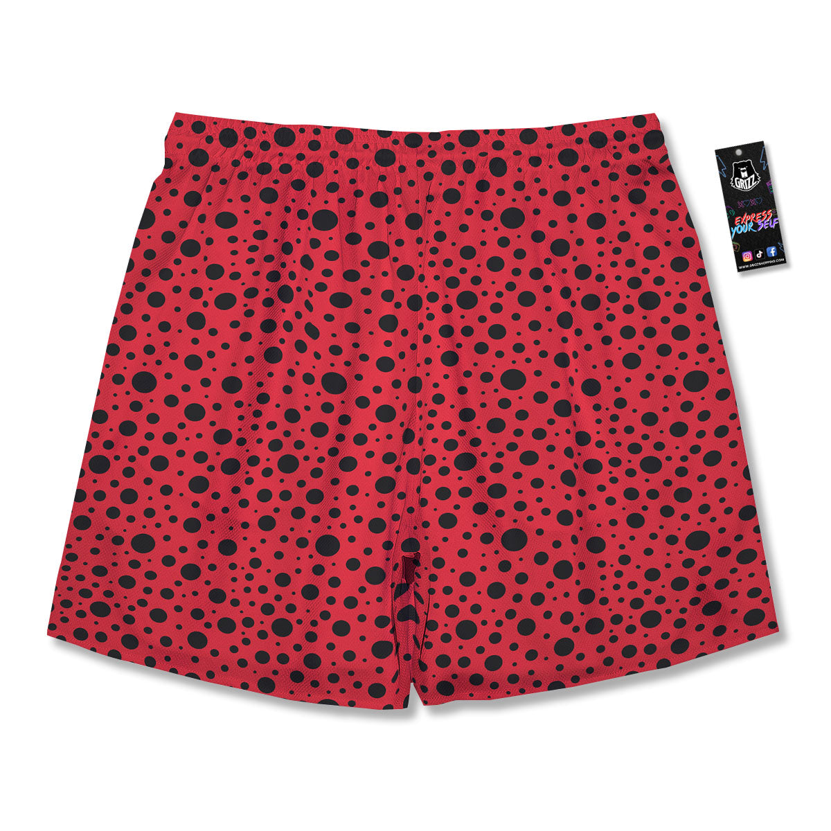 Ladybird Black Spots Print Pattern Men's Running Shorts-grizzshop