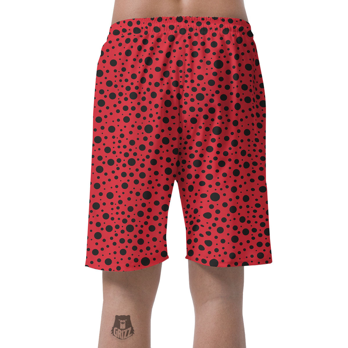 Ladybird Black Spots Print Pattern Men's Shorts-grizzshop