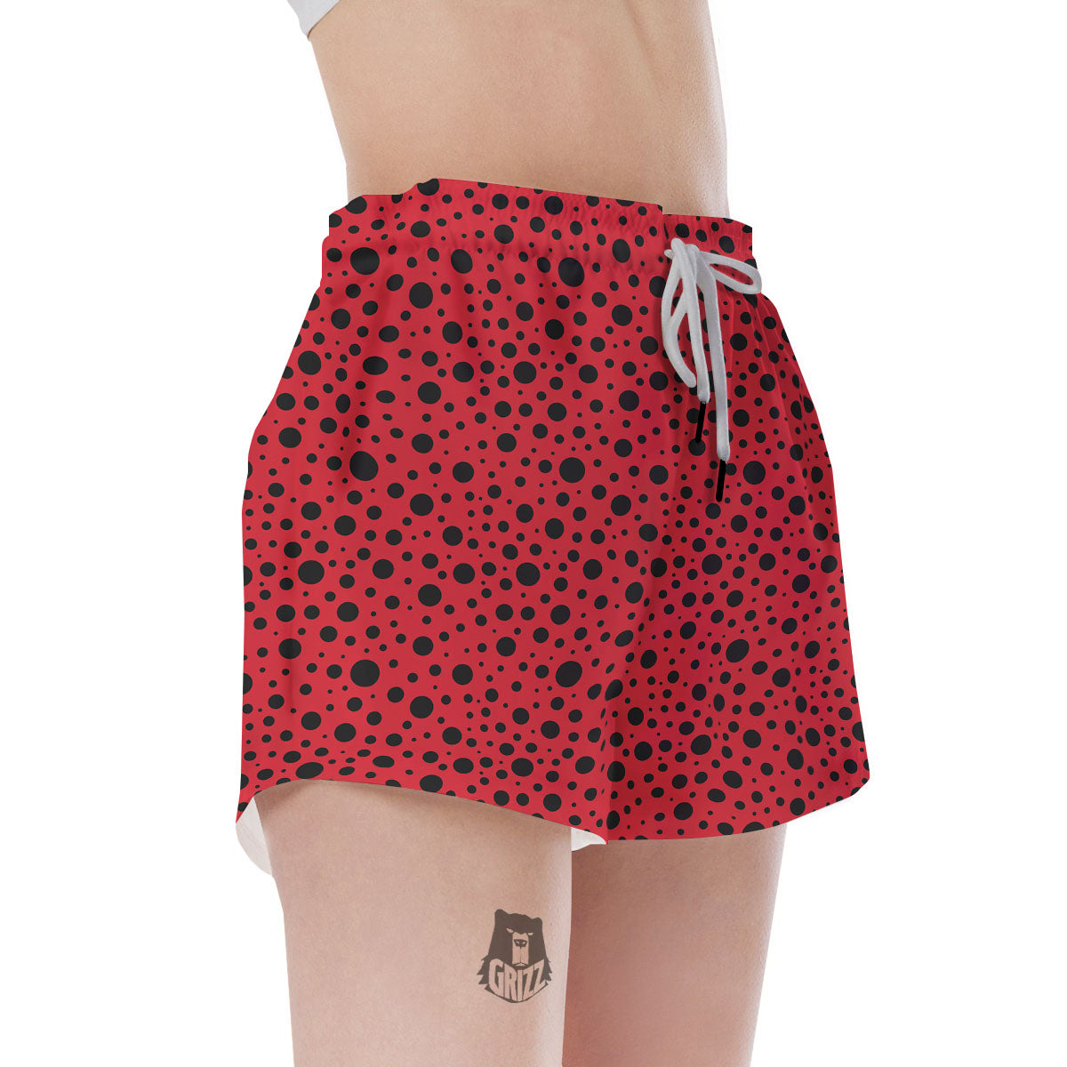 Ladybird Black Spots Print Pattern Women's Shorts-grizzshop