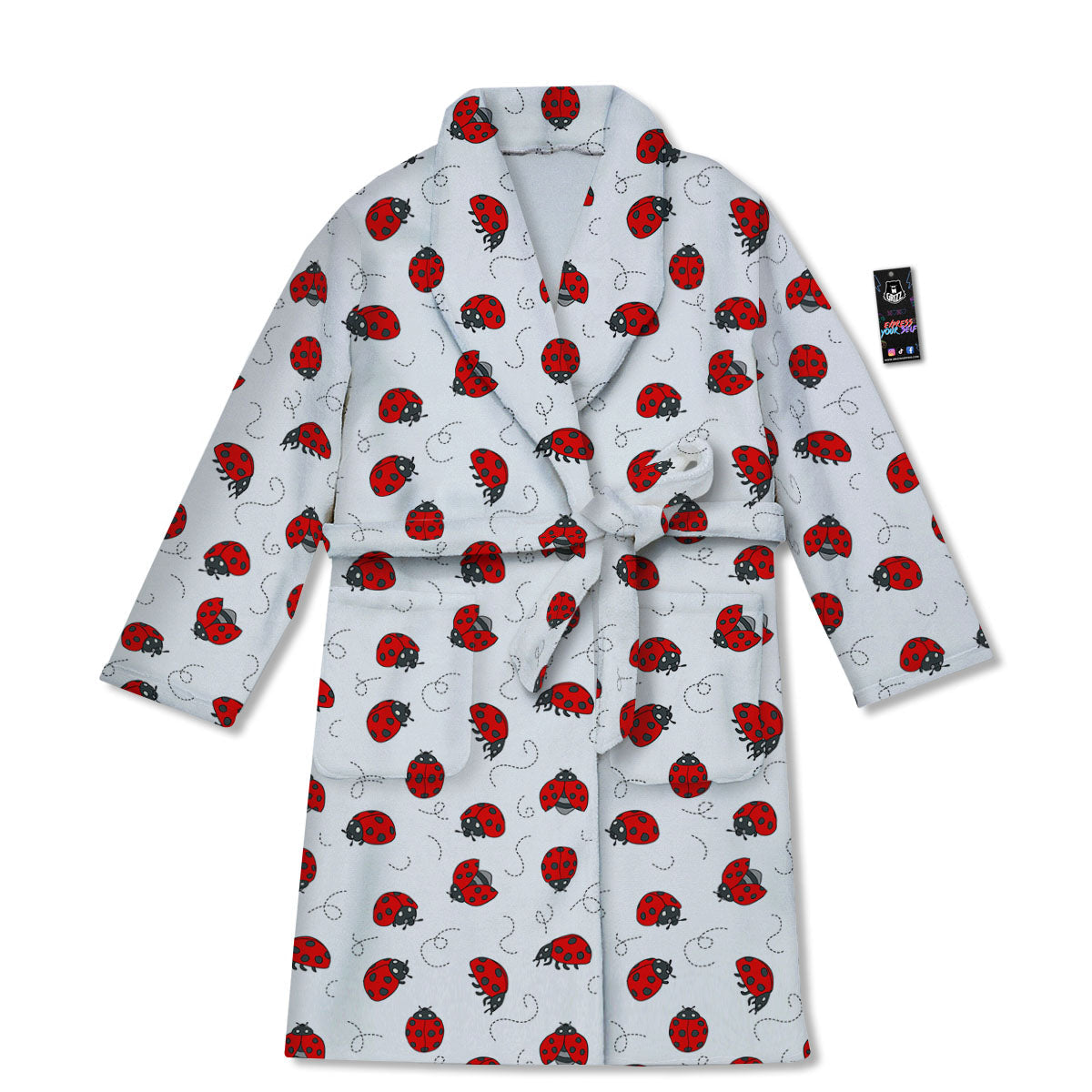 Ladybird Cartoon Print Pattern Bathrobe-grizzshop